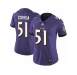 Women's Nike Baltimore Ravens #51 Kamalei Correa Vapor Untouchable Limited Purple Team Color NFL Jersey