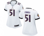 Women's Nike Baltimore Ravens #51 Kamalei Correa White NFL Jersey