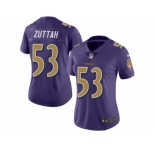 Women's Nike Baltimore Ravens #53 Jeremy Zuttah Limited Purple Rush NFL Jersey