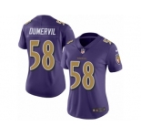 Women's Nike Baltimore Ravens #58 Elvis Dumervil Limited Purple Rush NFL Jersey