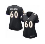 Women's Nike Baltimore Ravens #60 Nico Siragusa Limited Black Alternate NFL Jersey