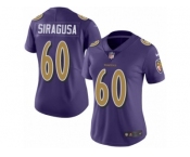 Women's Nike Baltimore Ravens #60 Nico Siragusa Limited Purple Rush NFL Jersey