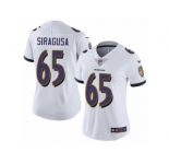Women's Nike Baltimore Ravens #65 Nico Siragusa White Vapor Untouchable Limited Player NFL Jersey