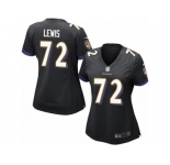Women's Nike Baltimore Ravens #72 Alex Lewis Limited Black Alternate NFL Jersey
