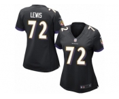 Women's Nike Baltimore Ravens #72 Alex Lewis Limited Black Alternate NFL Jersey