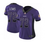 Women's Nike Baltimore Ravens #72 Alex Lewis Limited Purple Rush Drift Fashion NFL Jersey