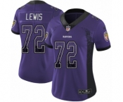 Women's Nike Baltimore Ravens #72 Alex Lewis Limited Purple Rush Drift Fashion NFL Jersey