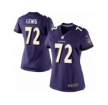 Women's Nike Baltimore Ravens #72 Alex Lewis Limited Purple Team Color NFL Jersey