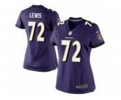 Women's Nike Baltimore Ravens #72 Alex Lewis Limited Purple Team Color NFL Jersey