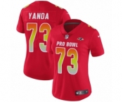 Women's Nike Baltimore Ravens #73 Marshal Yanda Limited Red AFC 2019 Pro Bowl NFL Jersey