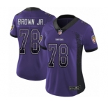 Women's Nike Baltimore Ravens #78 Orlando Brown Jr. Limited Purple Rush Drift Fashion NFL Jersey