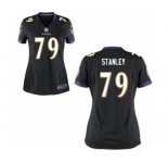 Women's Nike Baltimore Ravens #79 Ronnie Stanley Black Alternate NFL Jersey