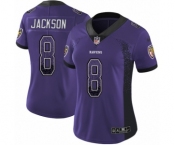 Women's Nike Baltimore Ravens #8 Lamar Jackson Limited Purple Rush Drift Fashion NFL Jersey