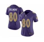 Women's Nike Baltimore Ravens #80 Crockett Gillmore Limited Purple Rush NFL Jersey