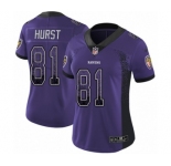 Women's Nike Baltimore Ravens #81 Hayden Hurst Limited Purple Rush Drift Fashion NFL Jersey