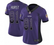 Women's Nike Baltimore Ravens #81 Hayden Hurst Limited Purple Rush Drift Fashion NFL Jersey