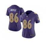 Women's Nike Baltimore Ravens #86 Nick Boyle Limited Purple Rush NFL Jersey