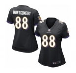 Women's Nike Baltimore Ravens #88 Ty Montgomery Game Black Alternate NFL Jersey