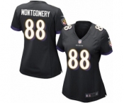 Women's Nike Baltimore Ravens #88 Ty Montgomery Game Black Alternate NFL Jersey