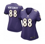 Women's Nike Baltimore Ravens #88 Ty Montgomery Game Purple Team Color NFL Jersey
