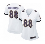 Women's Nike Baltimore Ravens #88 Ty Montgomery Game White NFL Jersey