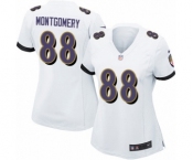 Women's Nike Baltimore Ravens #88 Ty Montgomery Game White NFL Jersey