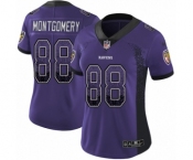Women's Nike Baltimore Ravens #88 Ty Montgomery Limited Purple Rush Drift Fashion NFL Jersey