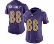Women's Nike Baltimore Ravens #88 Ty Montgomery Limited Purple Rush Vapor Untouchable NFL Jersey