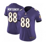 Women's Nike Baltimore Ravens #88 Ty Montgomery Purple Team Color Vapor Untouchable Limited Player NFL Jersey