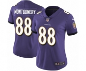 Women's Nike Baltimore Ravens #88 Ty Montgomery Purple Team Color Vapor Untouchable Limited Player NFL Jersey