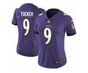 Women's Nike Baltimore Ravens #9 Justin Tucker Vapor Untouchable Limited Purple Team Color NFL Jersey