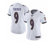 Women's Nike Baltimore Ravens #9 Justin Tucker Vapor Untouchable Limited White NFL Jersey