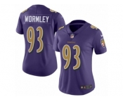 Women's Nike Baltimore Ravens #93 Chris Wormley Limited Purple Rush NFL Jersey