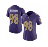 Women's Nike Baltimore Ravens #98 Brandon Williams Limited Purple Rush NFL Jersey