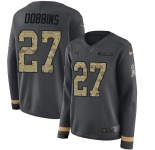 Women's  Nike Ravens #27 J.K. Dobbins Anthracite Salute to Service  Stitched NFL Limited Therma Long Sleeve Jersey