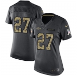 Women's Nike Ravens #27 J.K. Dobbins Black Stitched NFL Limited 2016 Salute to Service Jersey