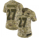 Women's Nike Ravens #27 J.K. Dobbins Camo Stitched NFL Limited 2018 Salute To Service Jersey
