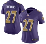 Women's Nike Ravens #27 J.K. Dobbins Purple Stitched NFL Limited Rush Jersey