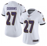 Women's Nike Ravens #27 J.K. Dobbins White Stitched NFL Vapor Untouchable Limited Jersey