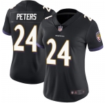 Women's  Ravens #24 Marcus Peters Black Alternate Stitched Football Vapor Untouchable Limited Jersey