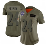 Women's Ravens #24 Marcus Peters Camo Stitched Football Limited 2019 Salute to Service Jersey
