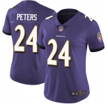 Women's Ravens #24 Marcus Peters Purple Team Color Stitched Football Vapor Untouchable Limited Jersey