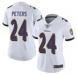 Women's Ravens #24 Marcus Peters White Stitched Football Vapor Untouchable Limited Jersey