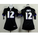 nike women nfl jerseys baltimore ravens #12 jones black[nike]