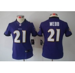 nike women nfl jerseys baltimore ravens #21 webb purple[nike limited]