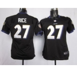 nike women nfl jerseys baltimore ravens #27 rice black[nike]