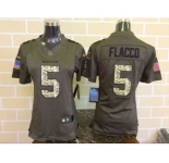 nike women nfl jerseys baltimore ravens #5 flacco army green[nike Limited Salute To Service]