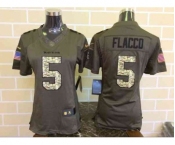 nike women nfl jerseys baltimore ravens #5 flacco army green[nike Limited Salute To Service]