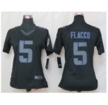 nike women nfl jerseys baltimore ravens #5 flacco black[nike impact limited]