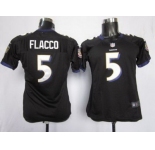 nike women nfl jerseys baltimore ravens #5 flacco black[nike]